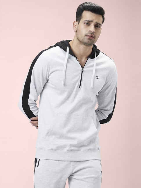 Buy Ajile By Pantaloons Grey Slim Fit Colour Block Hooded