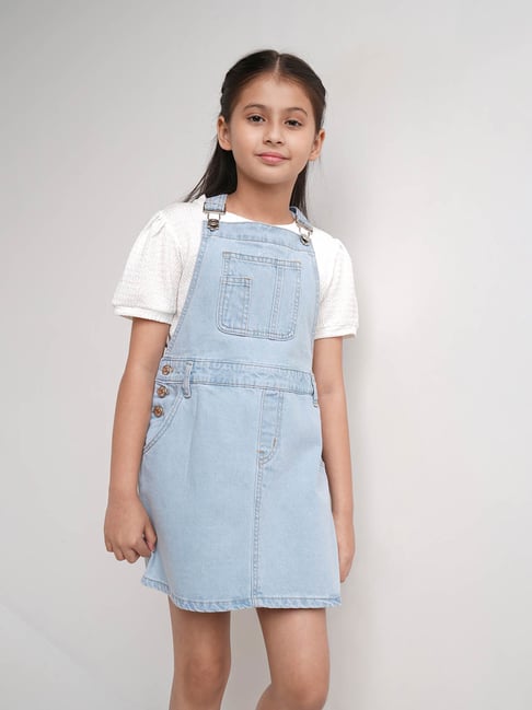 Buy Tommy Hilfiger Kids Girls Brand Embroidered Dungaree Dress - NNNOW.com