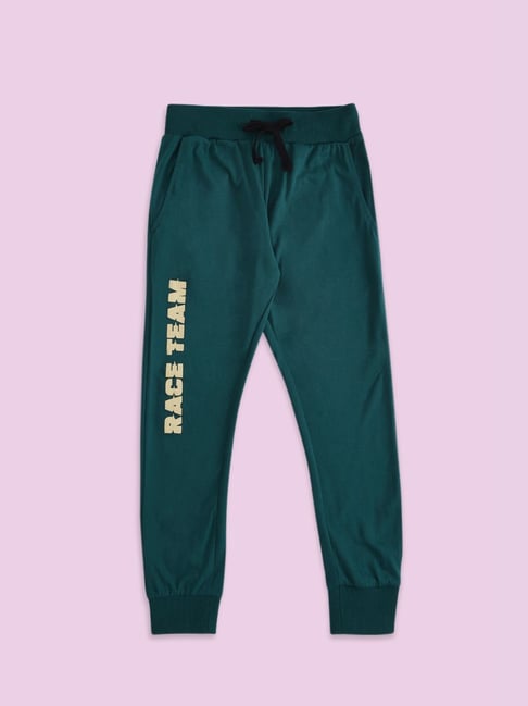 Pantaloons Junior Teal Blue Cotton Printed Trackpants-picture-30