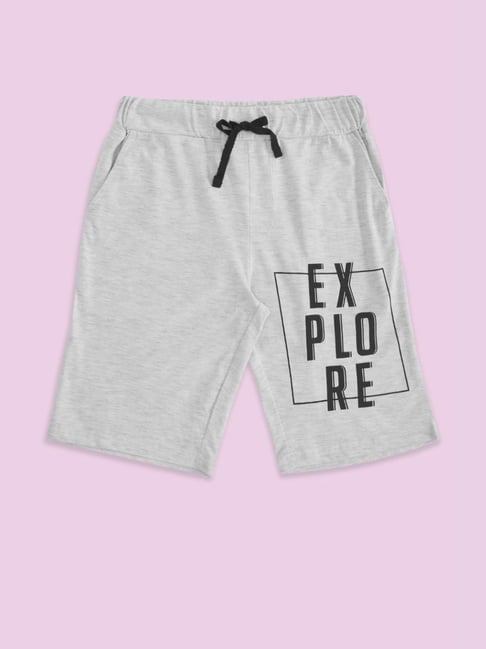 Pantaloons Junior Boys Grey Cotton Printed Shorts-picture-33