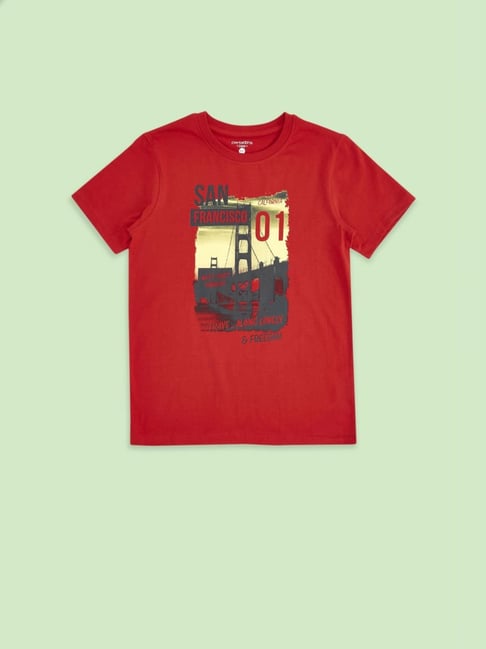 Pantaloons Junior Red Cotton Printed T-Shirt-picture-33