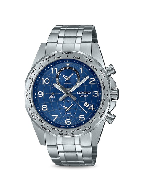 Casio enticer analog hot sale blue dial men's watch