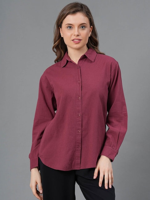 Mode by Red Tape Maroon Shirt Price in India