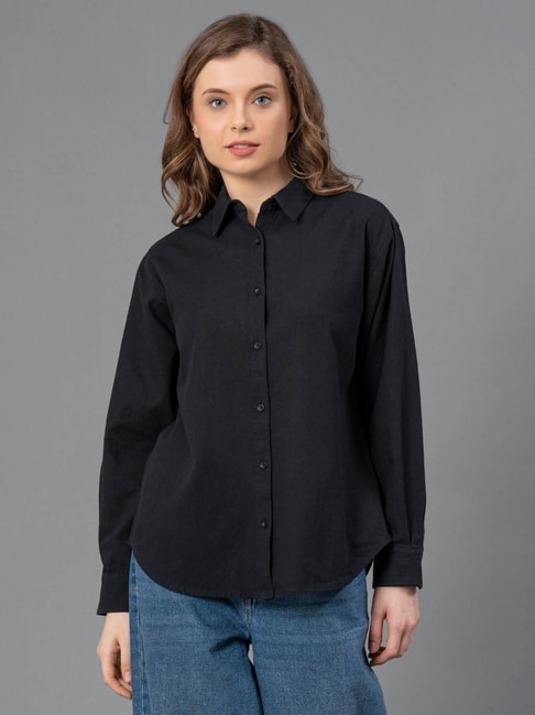 Mode by Red Tape Black Shirt Price in India