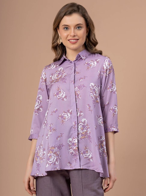 Mode by Red Tape Lilac Floral Print Top Price in India
