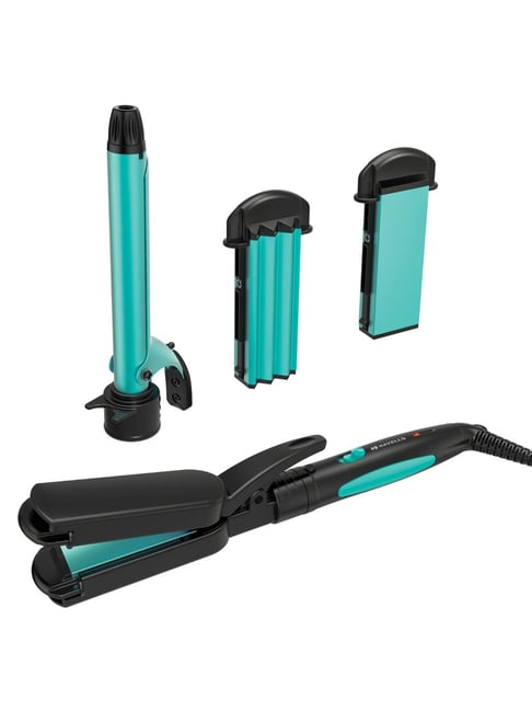 Havells HC4043 3 In 1 Hair Styler Straightener, Curler, Crimper for Multiple Styles (Blue & Black)