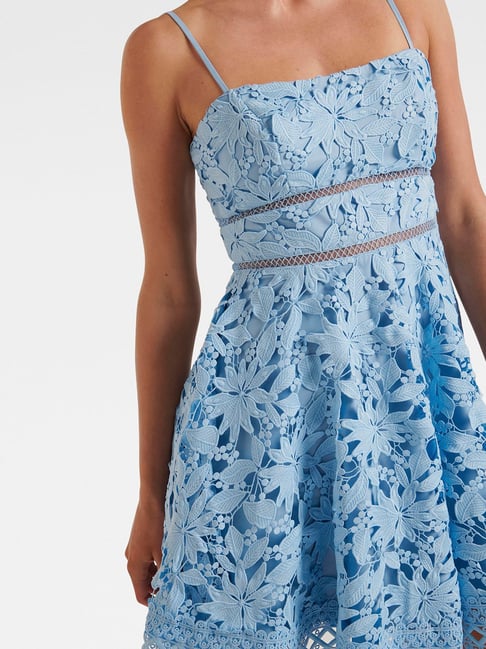 Buy Forever New Blue Lace Skater Dress for Women's Online Tata CLiQ