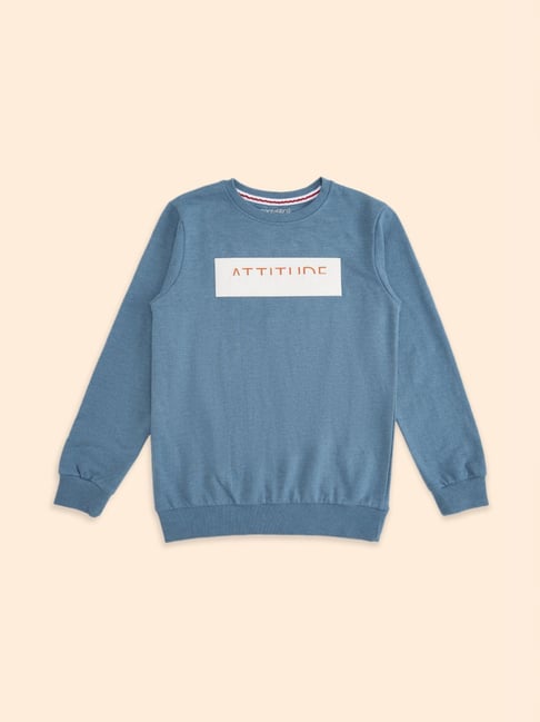 Pantaloons Junior Teal Blue Cotton Printed Full Sleeves Sweatshirt-picture-22