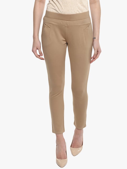 Crimsoune Club Beige Mid Rise Track Pants