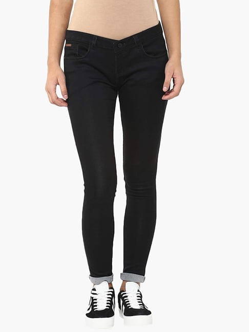 Crimsoune Club Black Cotton Low Rise Jeans