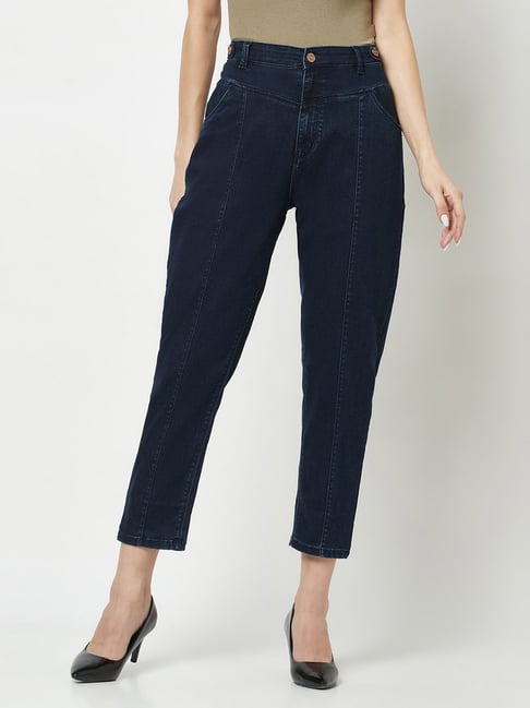 Crimsoune Club Navy Cotton Mid Rise Jeans