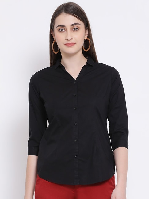Crimsoune Club Black Cotton Shirt Price in India