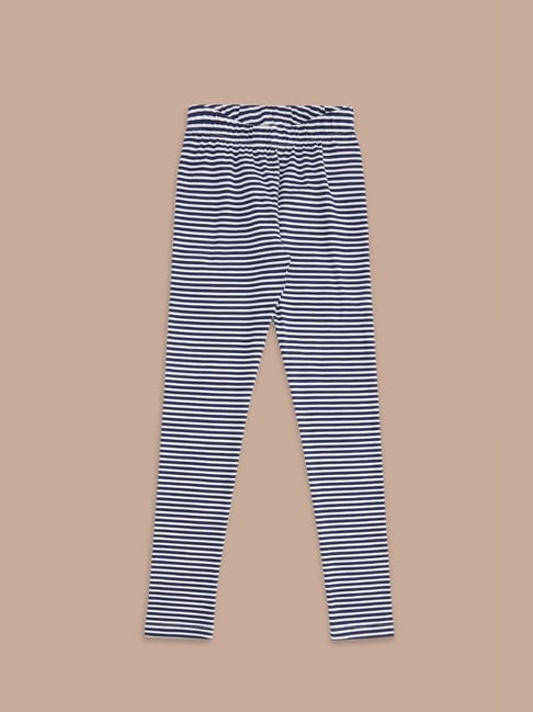 Hot Fashion Black White Vertical Striped Leggings Pants Women 8MTG