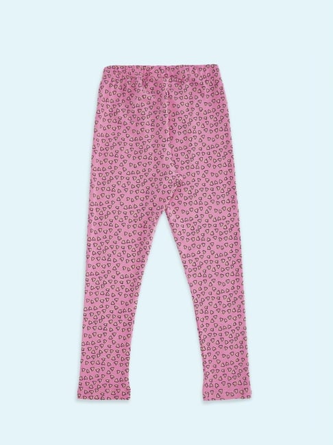 Girl's Pink Leopard Print Leggings, Leopard Print Leggings for