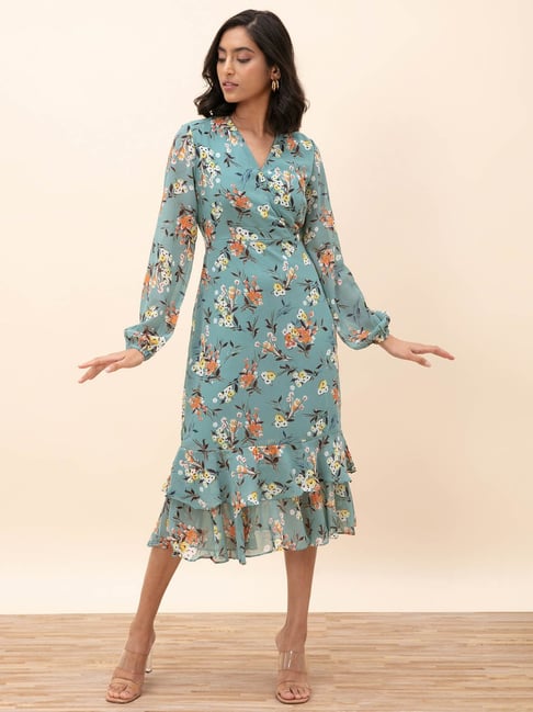 ASOS EDITION chiffon split sleeve maxi dress in cream vintage floral | ASOS
