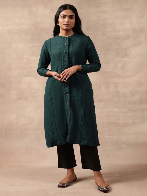 W for Woman Women's Polyester Regular Kurta (22NOW18352-312487_Voilet  Indigo : Amazon.in: Fashion