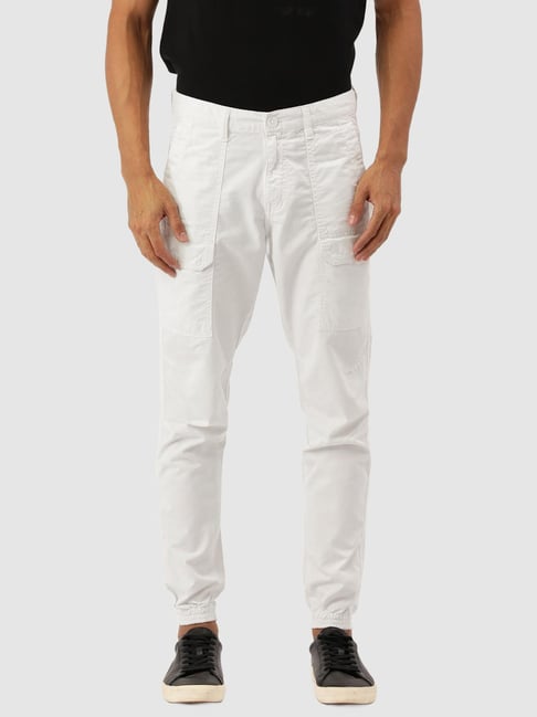 Buy Beevee Men White Solid Regular fit Cargos Online at Low Prices in India   Paytmmallcom