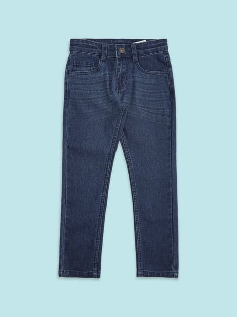 Pantaloons Junior Blue Cotton Regular Fit Jeans