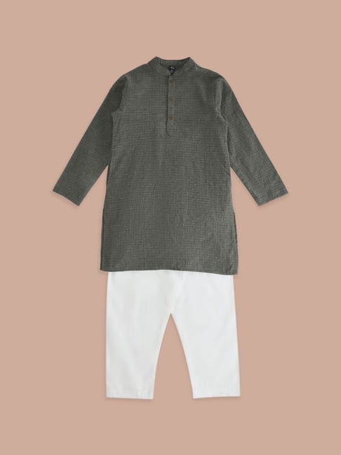 YU by Pantaloons Grey Regular Fit Self Pattern Kurtas