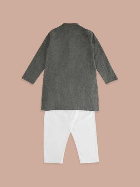 YU by Pantaloons Grey Regular Fit Self Pattern Kurtas