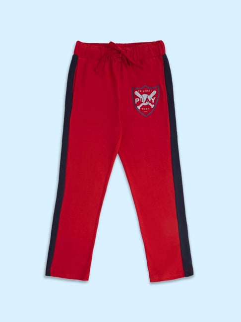 Pantaloons Junior Red Cotton Printed Trackpants-picture-32