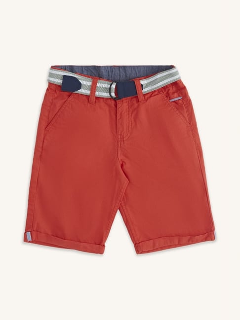 Pantaloons Junior Red Cotton Regular Fit Shorts-picture-17