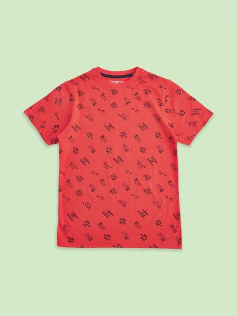 Pantaloons Junior Red Cotton Printed T-Shirt-picture-37
