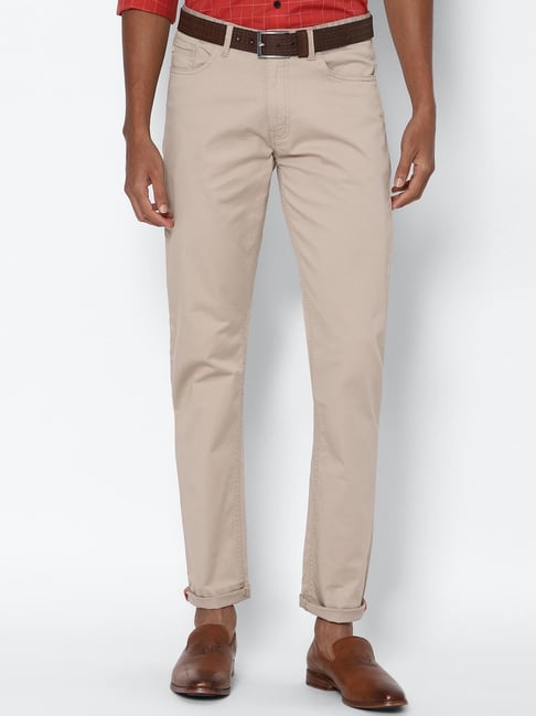 Allen Solly Jeans Beige Slim Fit Trousers