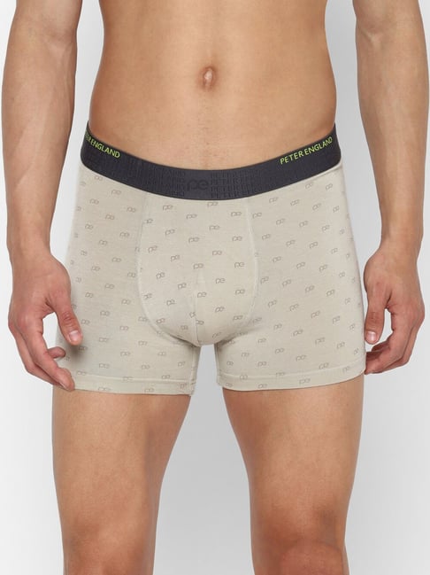 Peter England Beige Printed Trunks
