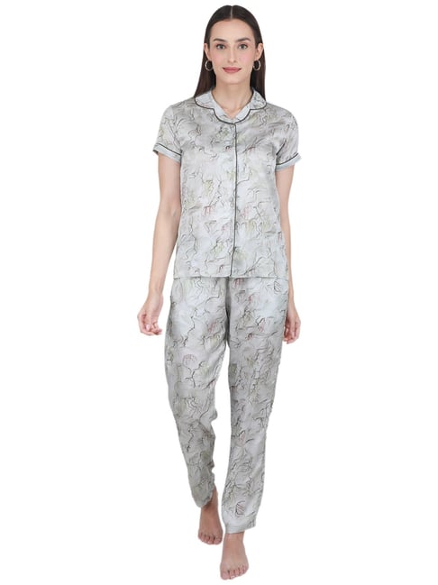 Monte Carlo Green Printed Shirt With Pyjamas