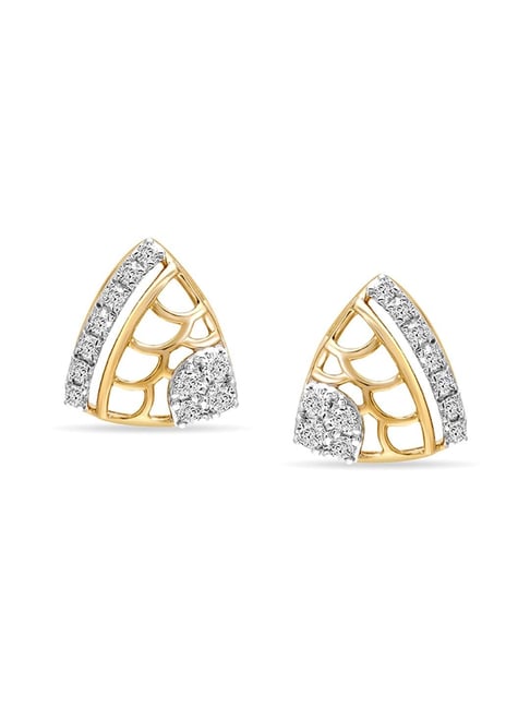 Contemporary Triangle Shape Twisted Stud Earrings