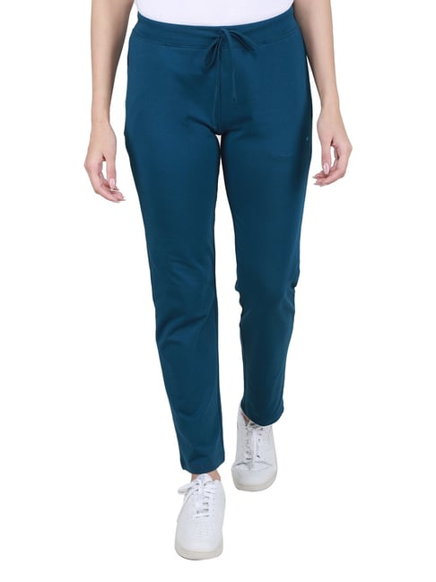 Monte Carlo Blue Regular Fit Mid Rise Trackpants