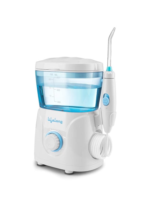 Lifelong LLDC27 Table Top Flosser, 10 Pressure Modes and 600ml Tank for Flossing at Home (White)