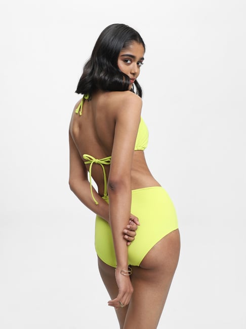 Wunderlove Swimwear Lime Pleated Triangle Bra