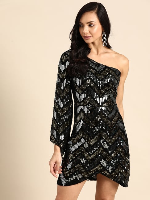DODO & MOA Black Embellished Bodycon Dress-picture-19