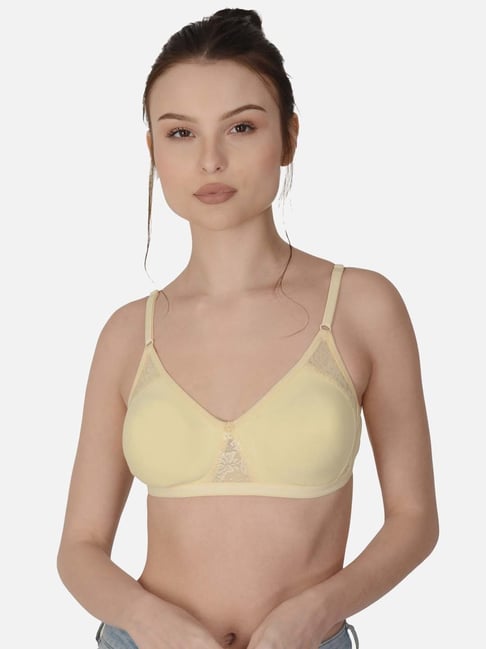 mod & shy Beige Cotton Non-Padded Seamless Bra