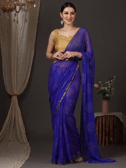 Stonework Art Silk Saree in Navy Blue | Blue silk saree, Art silk sarees,  Royal blue saree