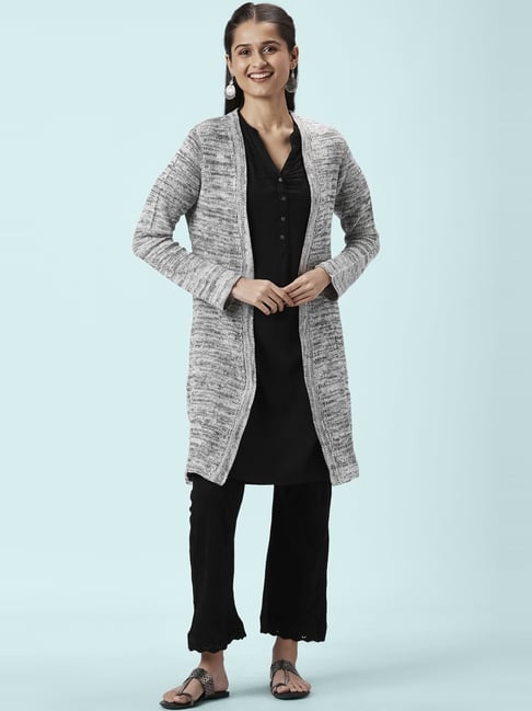 Rangmanch by Pantaloons Grey Printed Shrug