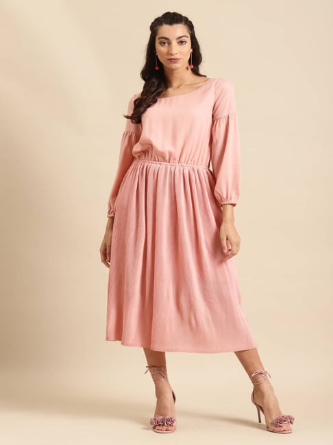 DODO MOA Peach Regular Fit Midi Dress