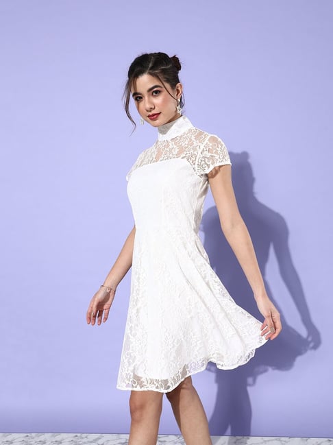 White A-Line Tulle Flower Long Prom Dress, White Formal Evening Dress –  shopluu