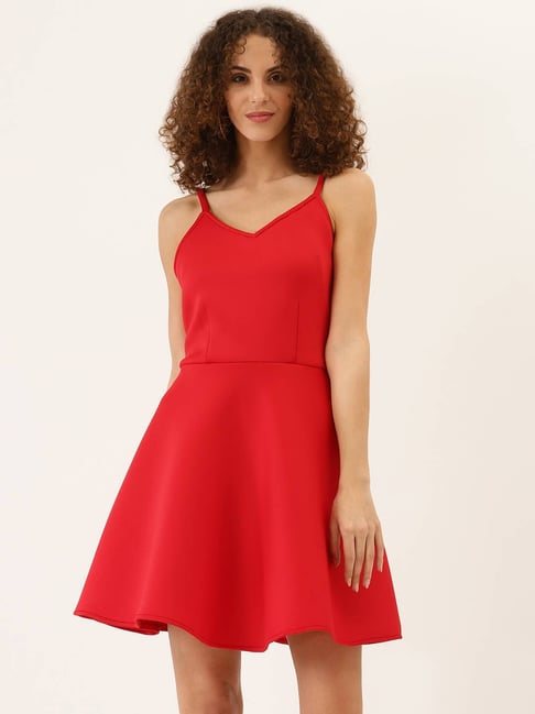 DODO & MOA Red Slim Fit A Line Dress-picture-23