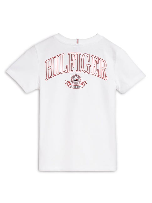 Tommy Hilfiger Kids White Printed Regular Fit T-Shirt-picture-34