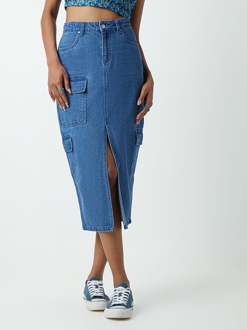 Buy Blue Skirts for Women by MADAME Online  Ajiocom
