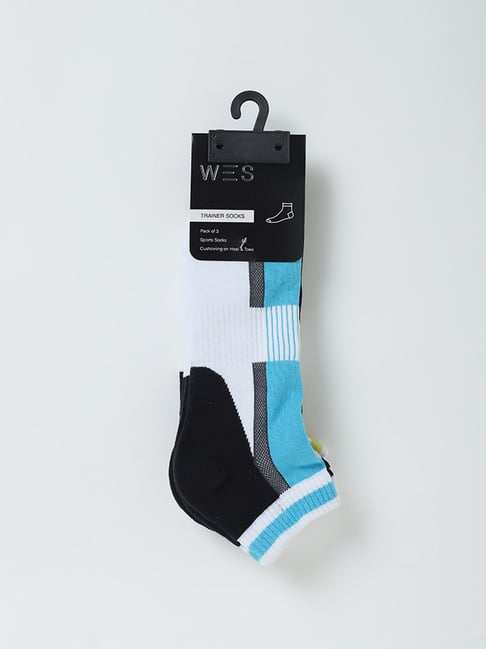 Buy WES Lounge Black Pizza Print Full Length Socks from Westside