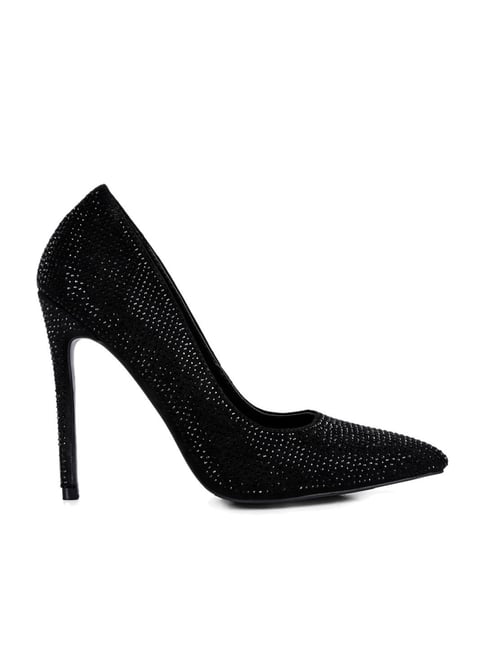 Gabor Edina Heeled Embellished Court Shoes, Black Glitter at John Lewis &  Partners