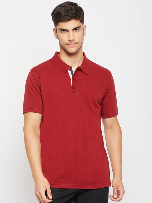 Club York Maroon Regular Fit Polo T-Shirt-picture-35
