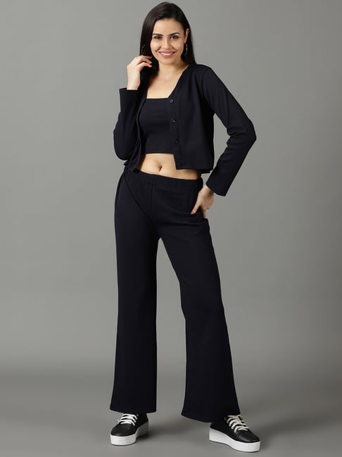 SHOWOFF Peach Top With Shrug  Trousers