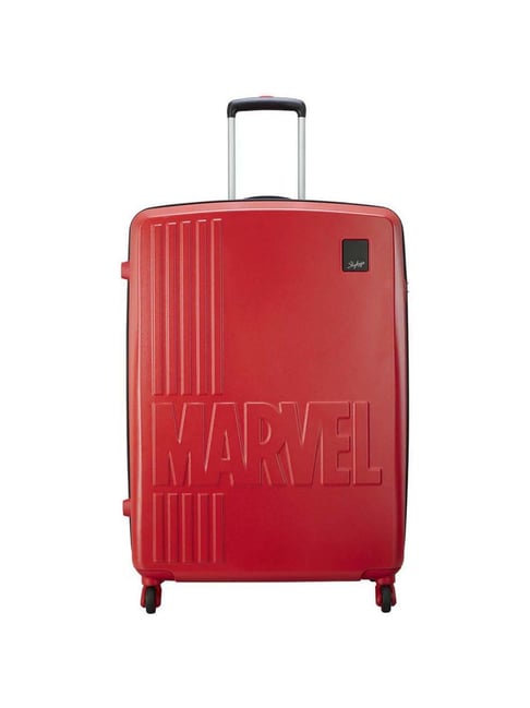 Skybags Marvel Red Black Textured Hard Large Trolley Bag 57 cm