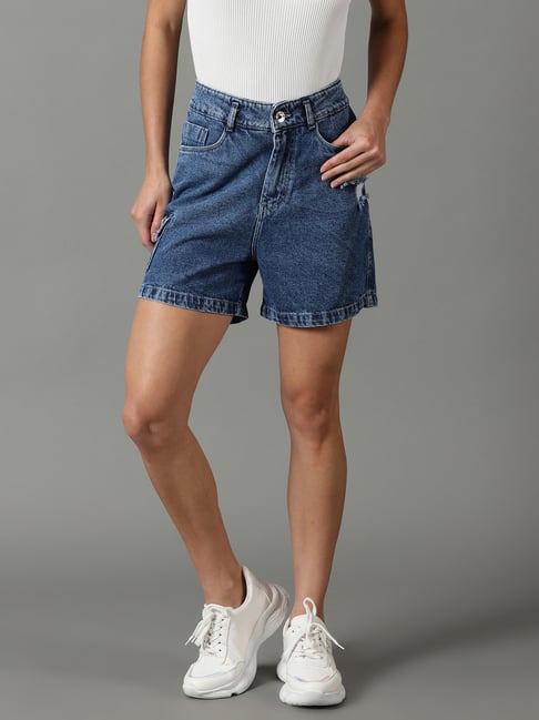 showoffff SHOWOFF Blue Regular Fit Shorts-picture-30