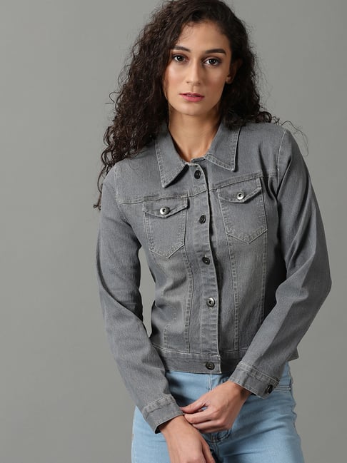 LookbookStore Women's Basic Long Sleeves Button Down Fitted Denim Jean  Jackets Size X-Small at Amazon Women's Coats Shop